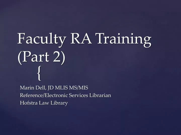 faculty ra training part 2
