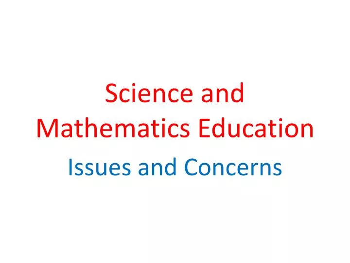 science and mathematics education