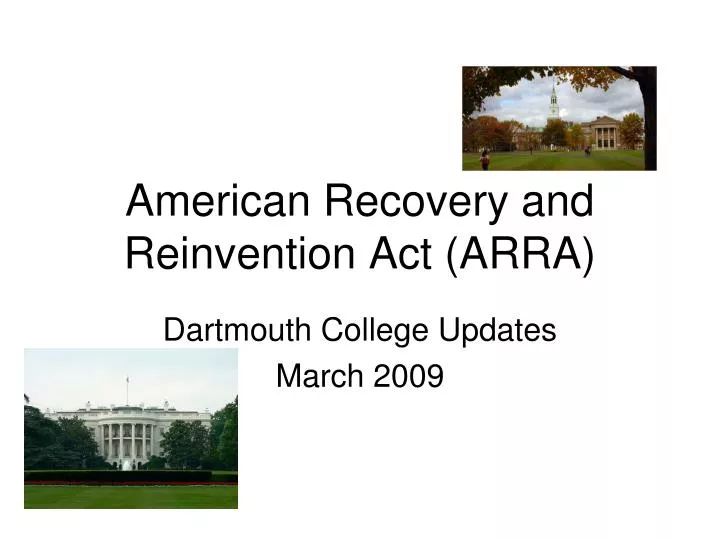 american recovery and reinvention act arra