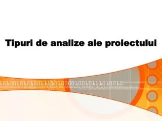 tipuri de analize ale proiectului