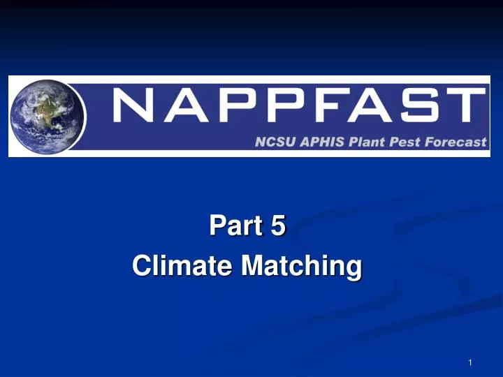 part 5 climate matching
