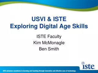 USVI &amp; ISTE Exploring Digital Age Skills