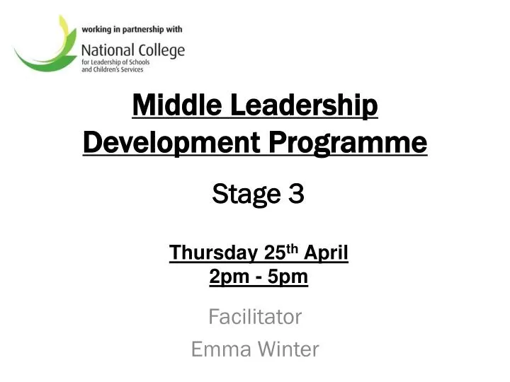 middle leadership development programme