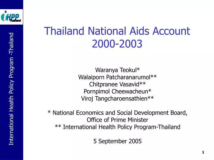 thailand national aids account 2000 2003