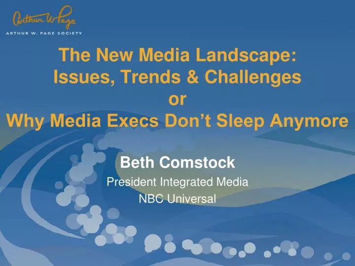 the new media landscape issues trends challenges or why media execs don t sleep anymore
