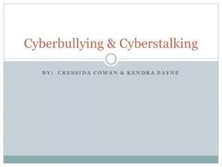 Cyberbullying &amp; Cyberstalking