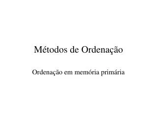 m todos de ordena o