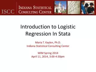 Introduction to Logistic Regression In Stata