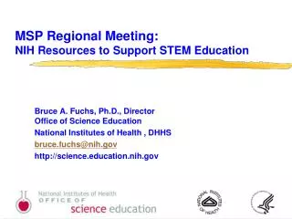 MSP Regional Meeting: NIH Resources to Support STEM Education