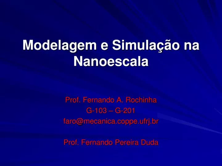 modelagem e simula o na nanoescala