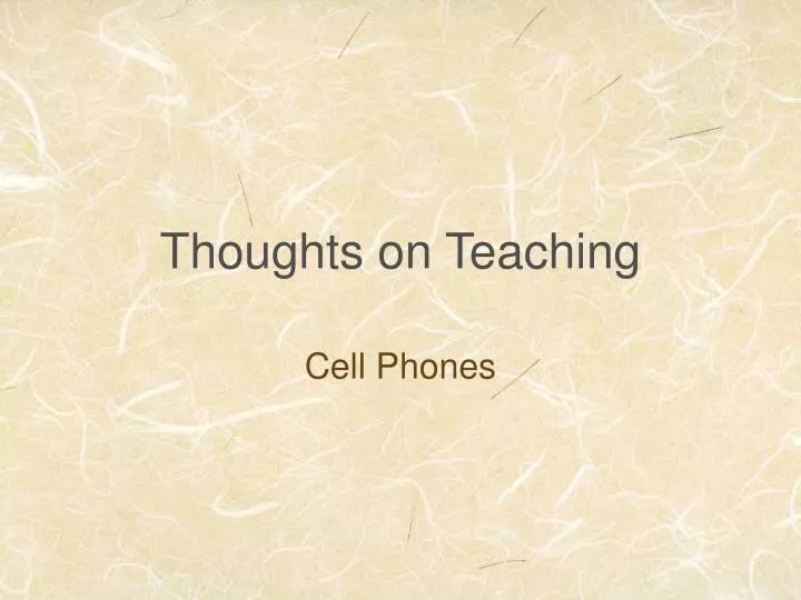 thoughts on teaching
