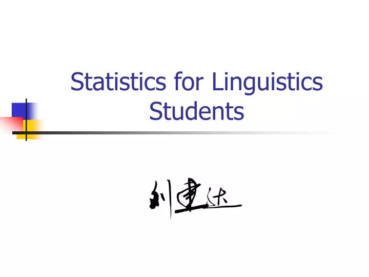 statistics for linguistics students