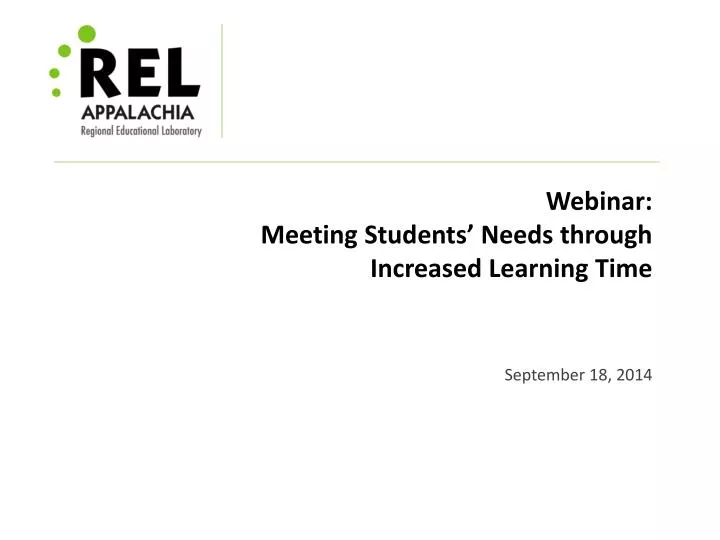 webinar meeting students needs through increased learning time