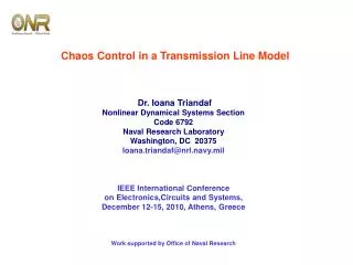 Chaos Control in a Transmission Line Model