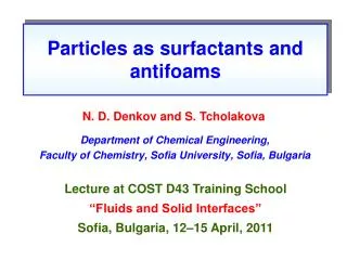 Particles as surfactants and antifoams