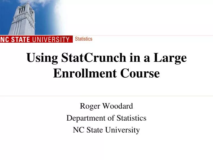 using statcrunch in a large enrollment course