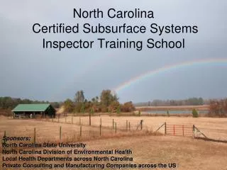 North Carolina Certified Subsurface Systems Inspector Training School
