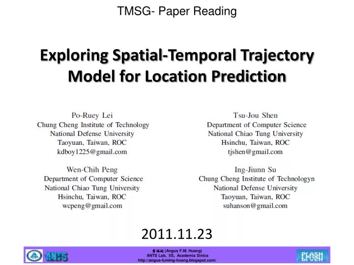 exploring spatial temporal trajectory model for location prediction