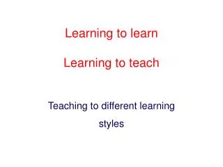 Learning to learn Learning to teach