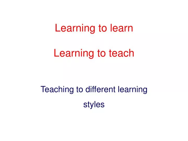 learning to learn learning to teach