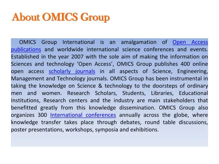 about omics group