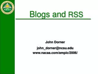 Blogs and RSS