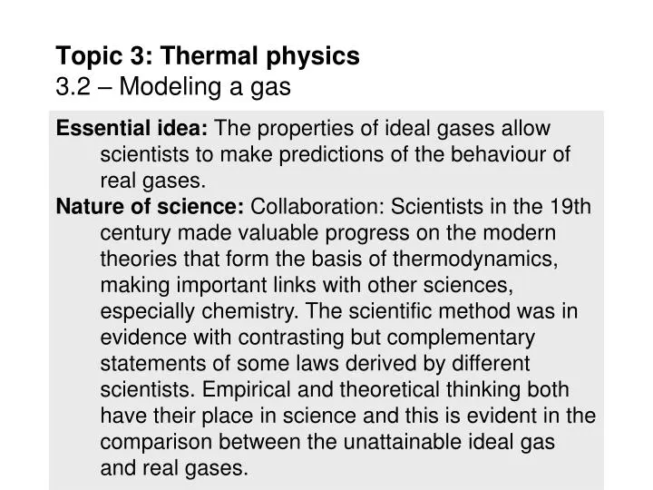topic 3 thermal physics 3 2 modeling a gas