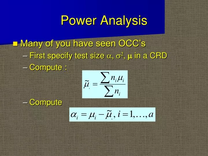 power analysis