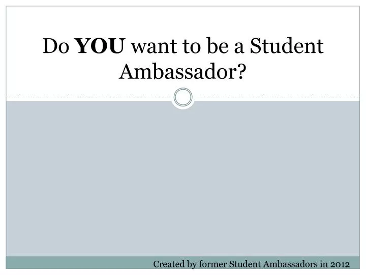 do you want to be a student ambassador