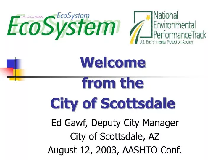 welcome from the city of scottsdale