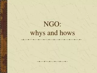 ngo whys and hows