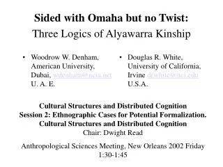 Sided with Omaha but no Twist: Three Logics of Alyawarra Kinship