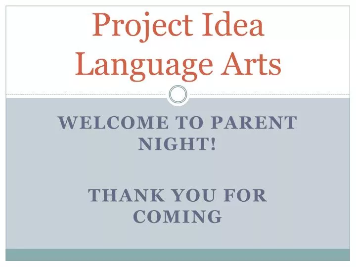 project idea language arts