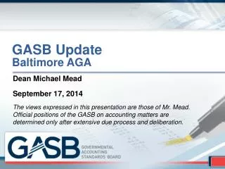 GASB Update Baltimore AGA