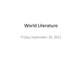 World Literature