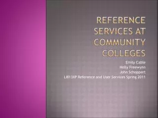 Reference services at Community colleges