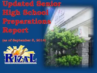 Updated Senior High School Preparations Report (as of September 5, 2014)