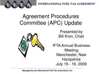Agreement Procedures Committee (APC) Update