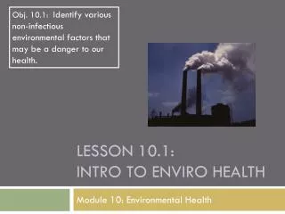 Lesson 10.1: Intro to Enviro Health