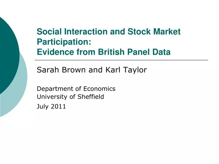 social interaction and stock market participation evidence from british panel data