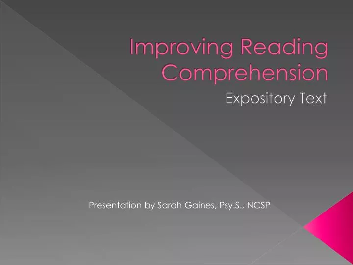 improving reading comprehension