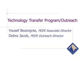 Technology Transfer Program/Outreach