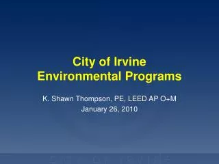 City of Irvine Environmental Programs