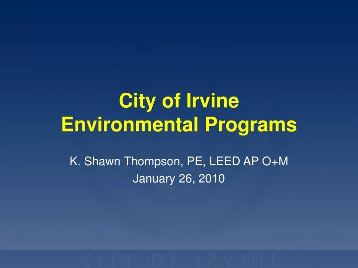city of irvine environmental programs