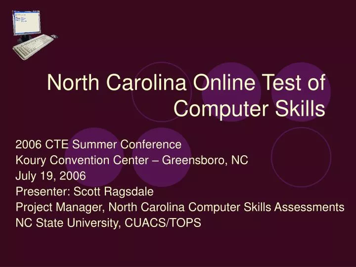 north carolina online test of computer skills