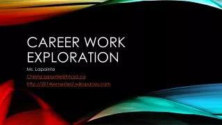 Career Work Exploration