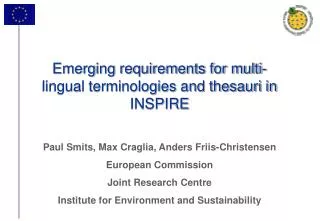Emerging requirements for multi-lingual terminologies and thesauri in INSPIRE