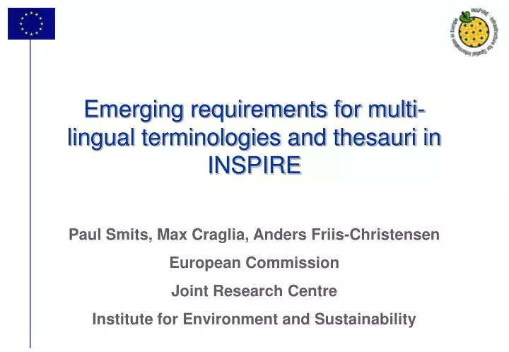 emerging requirements for multi lingual terminologies and thesauri in inspire