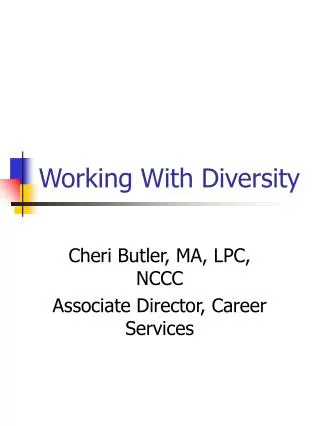 Working With Diversity