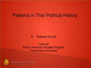 Patterns in Thai Political History